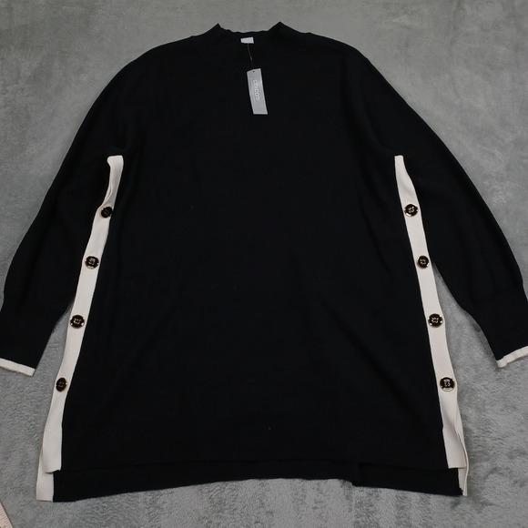 Chico's Sweaters - Chicos Sweater Womens XXL Black Tunic Pullover Preppy Casual NWT